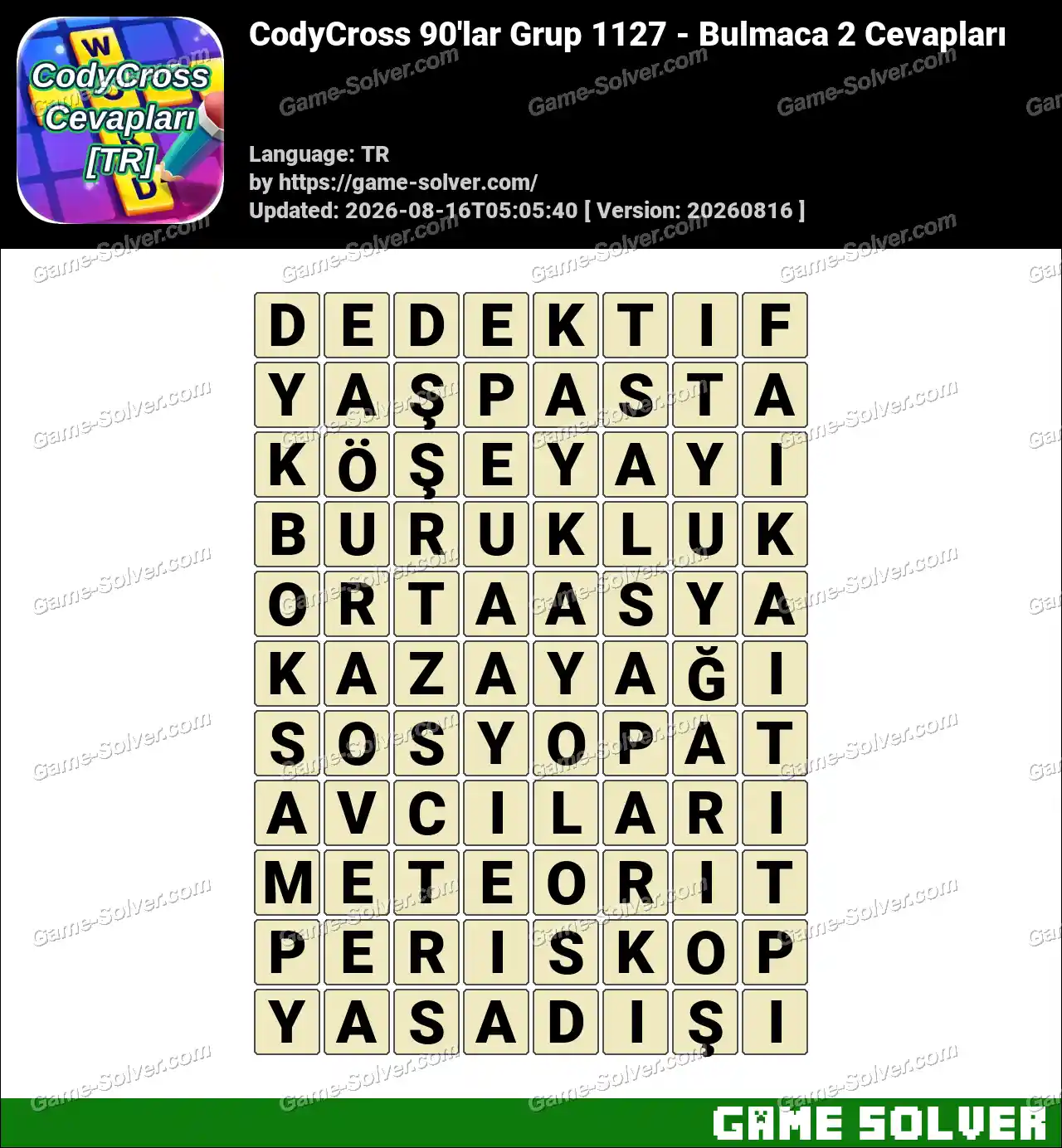CodyCross 90’lar Grup 1127 – Bulmaca 2 Cevapları